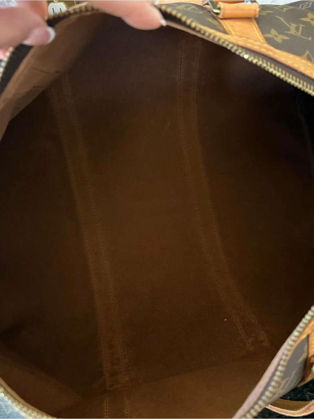 Louis Vuitton Monogram Canvas Duffel with Tan Leather Trim